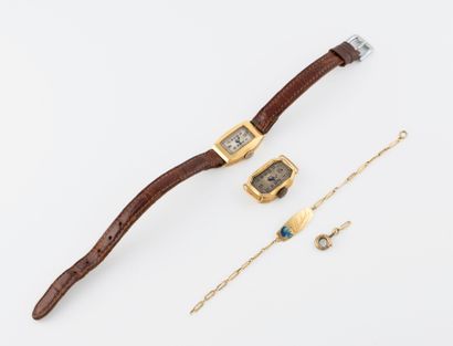 Small lot in yellow gold (750) comprising:
-...
