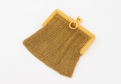 Small purse in yellow gold (750) with mesh...