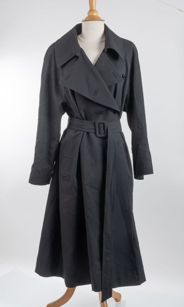 CHANEL
Black wool gabardine. 
Embroidered...