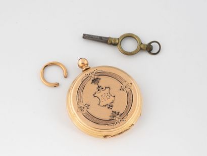 Collar watch in yellow gold (750), cover...