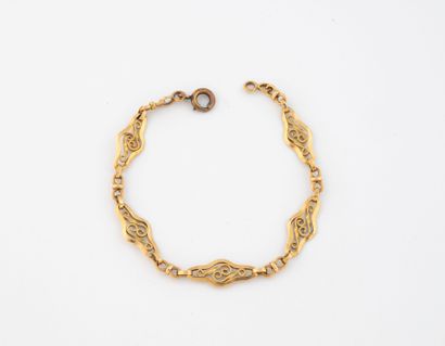 Yellow gold (750) bracelet with filigree...
