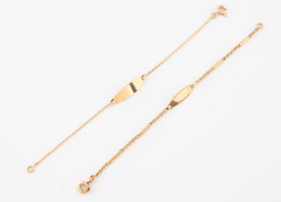 Two small gourmet bracelets in yellow gold...