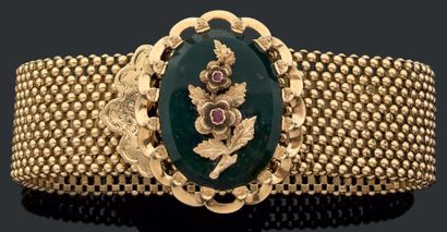 Bracelet ceinture articulé en or jaune formé...