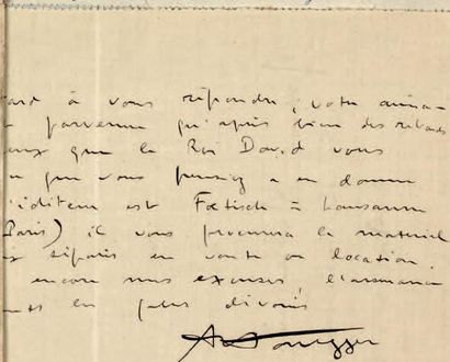 HONEGGER (Arthur)
Lettre autographe signée...