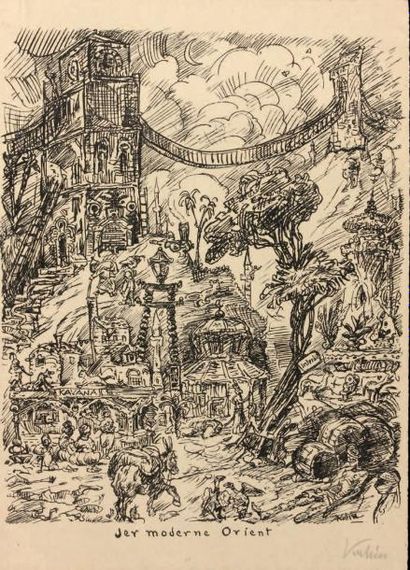 Alfred KUBIN
MAPPE IV nach Damaskus: cinq...