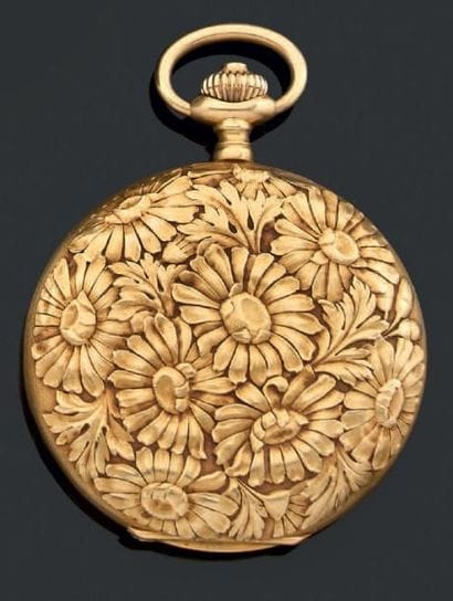 INVAR
Montre savonnette en or jaune à couvercle...