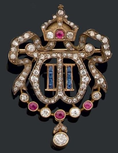 Petite broche en alliage d'or jaune 585 millièmes...