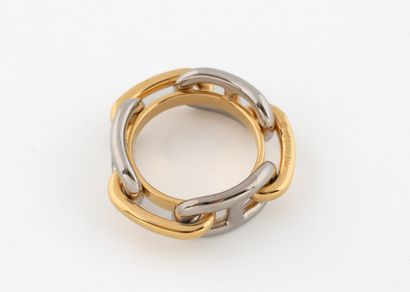 HERMES
Anchor chain-style scarf ring in gold-...