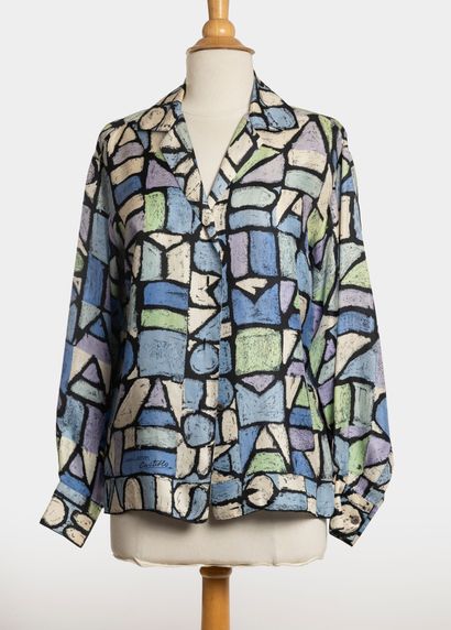 Jeanne LANVIN Castillo 
Mosaic-print silk...