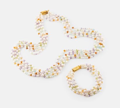 Set includes a necklace and a bracelet with...