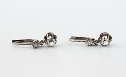 Pair of silver (800) earrings adorned with...