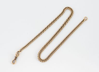 Yellow gold (750) watch chain with gourmette...