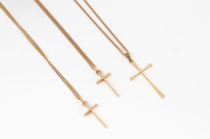 Set of three yellow gold (750) forçat link...