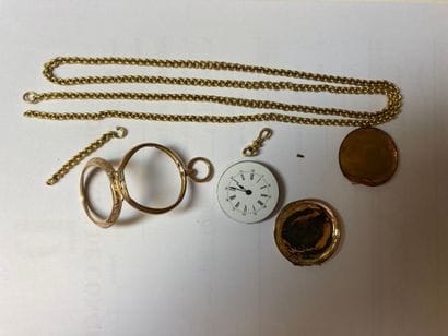 Scrap yellow gold (585) collar watch with...