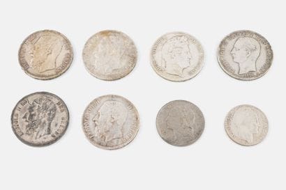FRANCE, BELGIUM, GREECE
Lot of eight silver...
