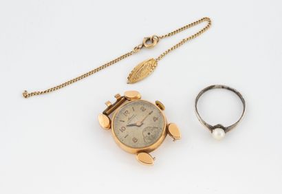 Lot in yellow and white gold (750) and silver...