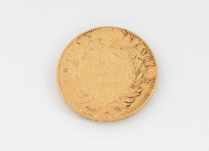 FRANCE
One 20-franc gold coin, Napoléon III,...