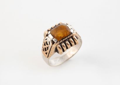 Silver and silver-gilt (min.800) ring set...