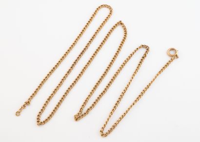 Yellow gold (750) sautoir with forçat link.
Spring-ring...