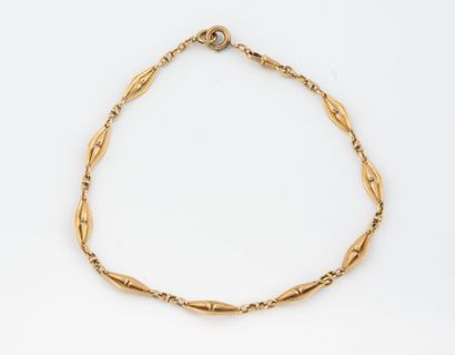 Yellow gold (750) watch chain with filigree...