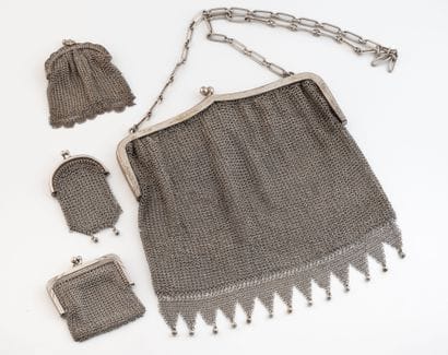 Silver mesh evening bag (min.800) with one...
