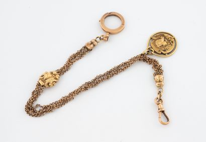 Yellow and pink gold (750) bracelet or converted...