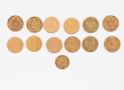 FRANCE, SWITZERLAND
Lot of twelve 20 franc...