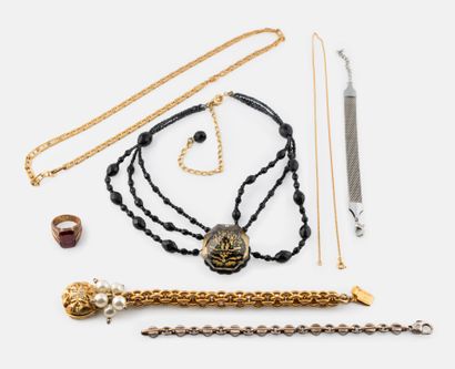 Large lot of various costume jewelry in metal...