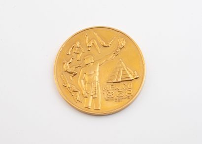 MEXICO 
Yellow gold medal (916/min.750).
1968.
Weight...
