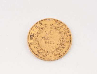 Napoleon III 20 franc gold coin, 1854.
Weight:...
