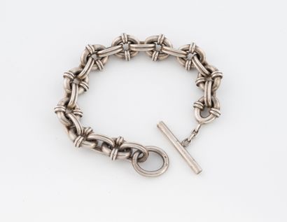 Gourmette bracelet in sterling silver (800)...