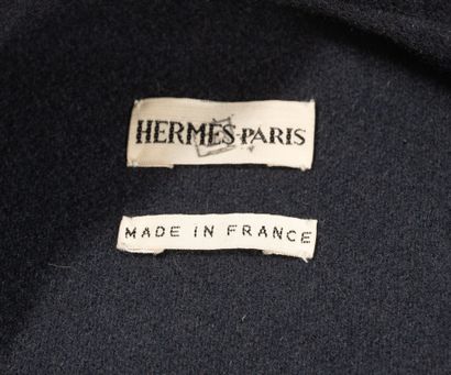 HERMES Paris
Ink-blue unlined cashmere coat...