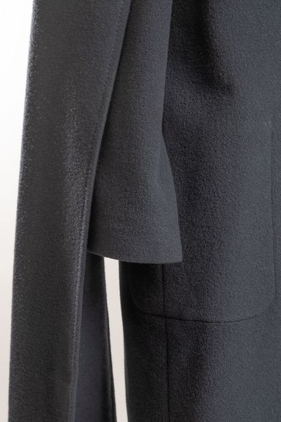 HERMES Paris
Ink-blue unlined cashmere coat...