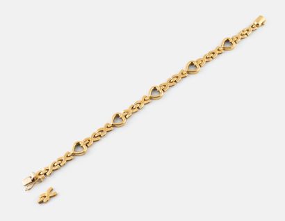 Yellow gold (750) bracelet with X links,...