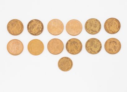 FRANCE, SWITZERLAND
Lot of twelve 20 franc...