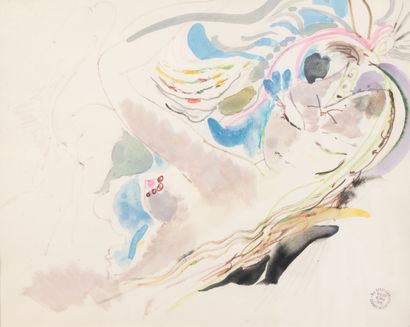 Ludwig KLIMEK (1912-1992)
Woman with headdress.
Watercolor...