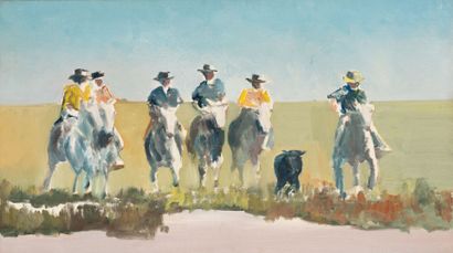 Paul RICARD (1909-1997)
Riders and bull in...