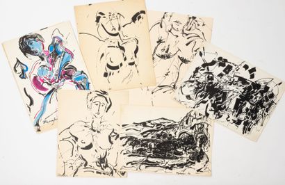 Alkis PIERRAKOS (1920-2017)
Lot of seven...