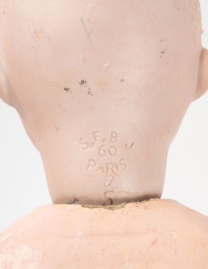 SFBJ
Walking doll, porcelain head, marked...