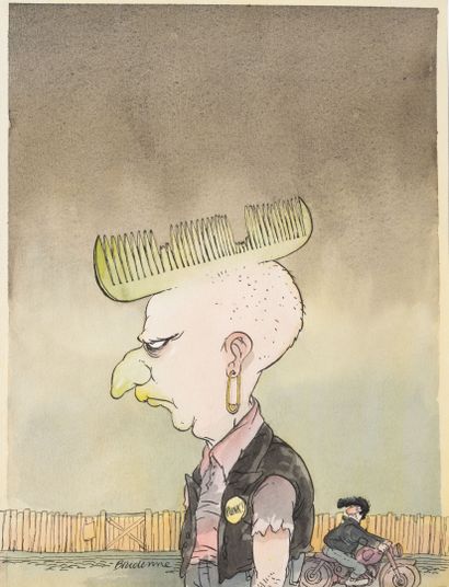 Michel BRIDENNE (1946) 
Le Punk. 
Illustration...