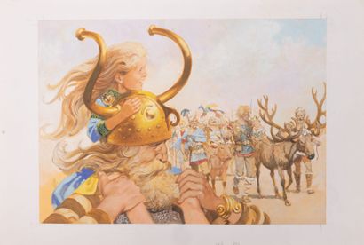 Jean Léon HUENS (1921-1982)
Fête du renne...
