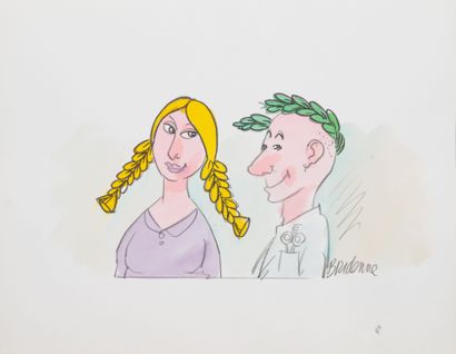 Michel BRIDENNE (1946) 
Les Lauriers. 
Illustration...