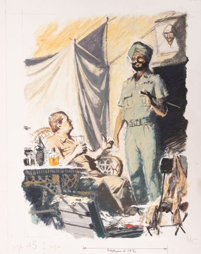 Albert BRENET (1903-2005)
L'officier sikh.
Gouache...