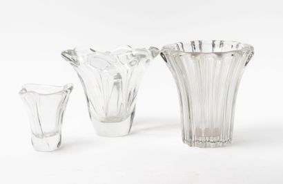 DAUM FRANCE
Deux vases de forme libre.
En...