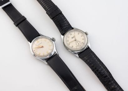 Set of two steel men's wristwatches with...