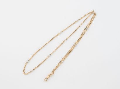 Yellow gold (750) forçat link collar watch...