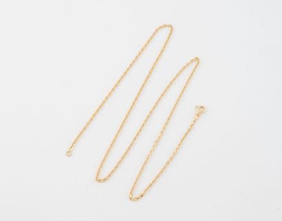 Yellow gold (750) forçat link neck chain.
Spring-ring...