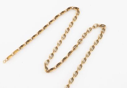 Necklace in yellow gold (750) with hollow...