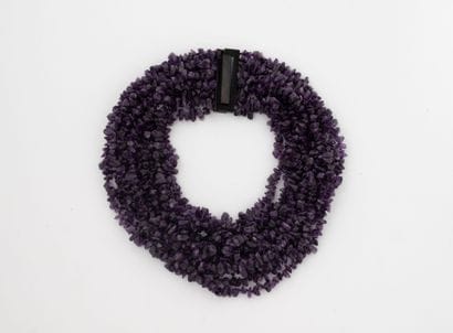 Fancy necklace with several rows of small...
