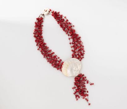 Large fancy necklace with several rows of...